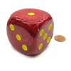 Dice>Vortex 50mm Huge Large D6 Chessex Dice, 1 Piece - Red with Yellow Pips - Your Source for Gaming Essentials