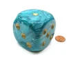 Dice>Vortex 50mm Huge Large D6 Chessex Dice, 1 Piece - Teal with Gold Pips - Your Source for Gaming Essentials