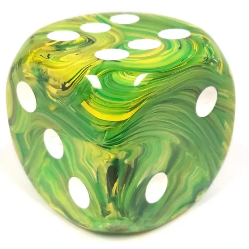 Dice>Vortex 50mm Huge Large D6 Chessex Dice, 1 Piece - Dandelion with White Pips - Your Source for Gaming Essentials
