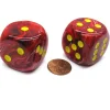 Dice>Vortex 30mm Large D6 Chessex Dice, 2 Pieces - Red with Yellow Pips - Your Source for Gaming Essentials