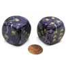 Dice>Vortex 30mm Large D6 Chessex Dice, 2 Pieces - Purple with Gold Pips - Your Source for Gaming Essentials