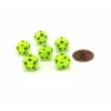 Dice>Vortex 12mm Mini 20 Sided D20 Dice, 6 Pieces - Bright Green with Black Numbers - Your Source for Gaming Essentials