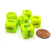 Dice>Vortex 15mm 6-Sided D6 Numbered Dice, 6 Pieces - Bright Green with Black Numbers - Your Source for Gaming Essentials
