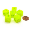 Dice>Vortex 15mm 6-Sided D6 Numbered Dice, 6 Pieces - Electric Yellow with Green - Your Source for Gaming Essentials