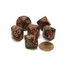 Dice>Vortex 16mm Tens D10 (00-90) Chessex Dice, 6 Pieces - Burgundy with Gold Numbers - Your Source for Gaming Essentials