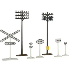 Walthers 931-803 HO Electrical Pole & Highway Signs Set - Your Source for Gaming Essentials*