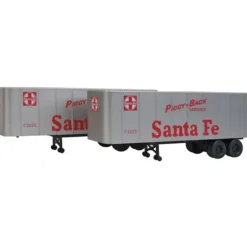 Walthers 949-2356 HO Santa Fe 32' Trailer 2-Pack - Assembled - Your Source for Gaming Essentials* Best