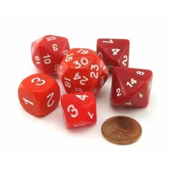 Dice>Who Knew Dice Set, 6 Pack of Unique D3, D5, D7, D16, D24, D30 Dice - Red - Your Source for Gaming Essentials