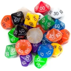 Dice>Wiz Dice 25 Pack of Random D10 Tens (00) Polyhedral Dice in Multiple Colors - Your Source for Gaming Essentials