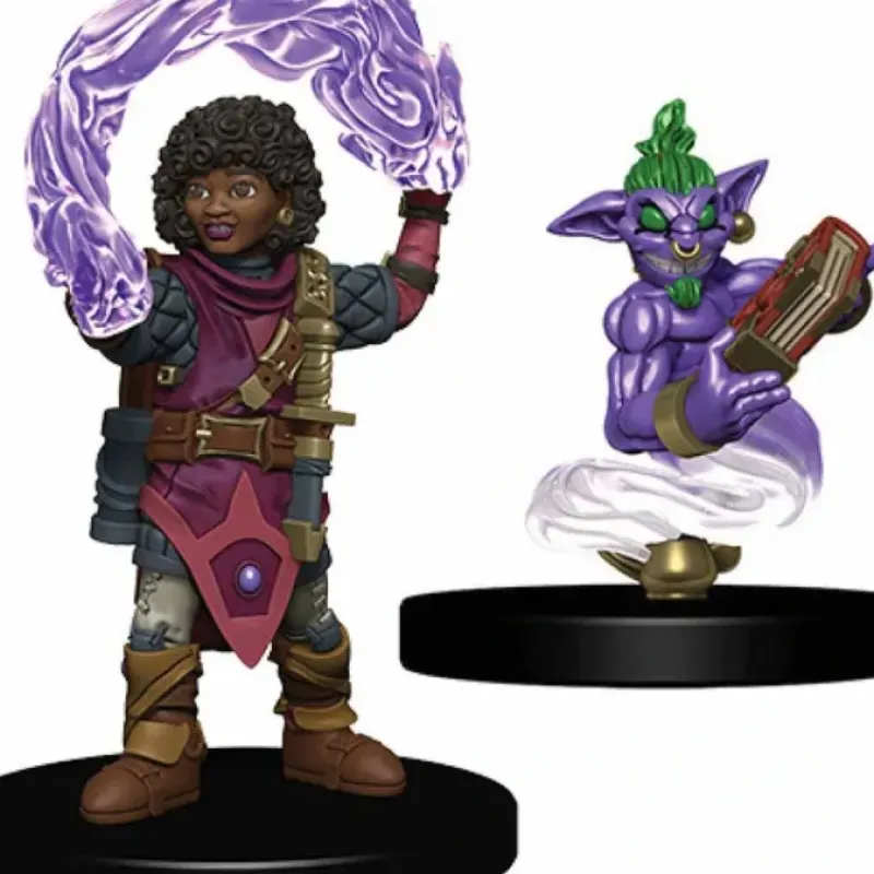Tabletop Miniatures>WizKids Wardlings Painted Miniatures: (W2) Girl Wizard & Genie - Your Source for Gaming Essentials