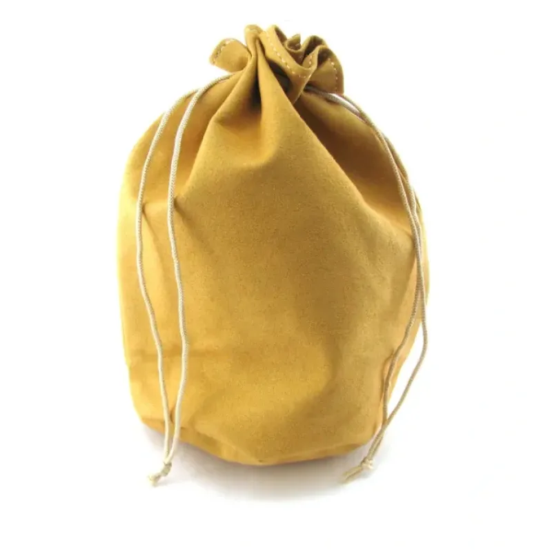 Dice>8"x7"x5" Leather Gaming Dice Bag with String-Top Closure and Flat Bottom - Your Source for Gaming Essentials