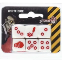 Dice>Zombicide: 6 Pack of White Dice with Red Pips - Your Source for Gaming Essentials